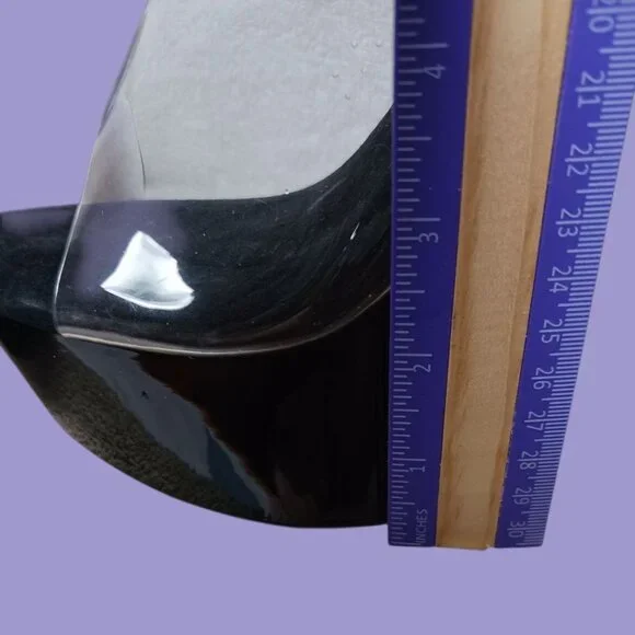 Ellie  Platform Vanity 6 Heels Black/Clear Size 11 - Picture 8 of 14